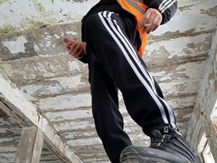 The janitor found a used rubber and added his dose of nut nectar