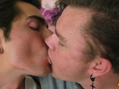 Leo Blue And Johnny Mercy Deepthroat Each Others Tongue Firm