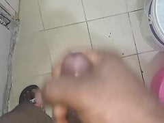Masturbating my big black dick till i cum