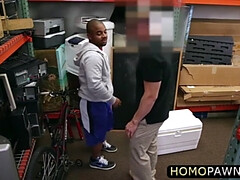 Fat black straight dudes swapping two hard cock in his hungry mouth