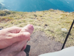 Risky fap-off on 2204m of altitude in the Austrian Alps