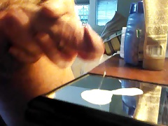 eating my cum from a mirror