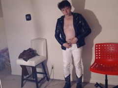 Cowboy Boots Leather & Clean Bright White Jeans Hunk Strip To Jerk! Any Other Request!