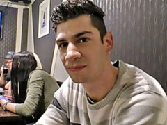 Amateur dude sneaks away to take a facial in the restroom