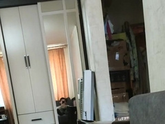 A young boy faps off while alone at home