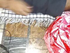Handjob with pink satin silky salwar of sister (02)