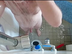 Jerk off with Foam in the Shower