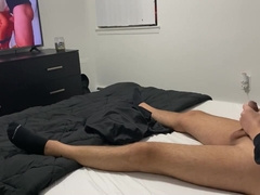 Caught my Hetero Brutha Jacking and Observing Pornography - Thick Jizz Flow!