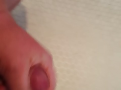 Bathroom wank and cum