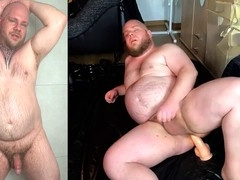 Anal orgasm cum, hairy bear, hairy cock cum
