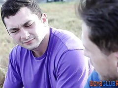 Muscly jock rimming guys ass