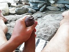Cumming at the nude beach