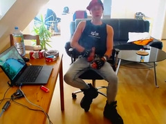 Morning Smoke Stroke in constricted jeans and buffalo boots