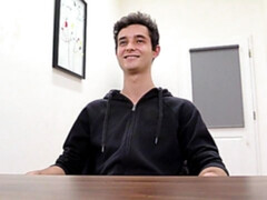 Skinny guy enjoying table fuck in a casting porn movie