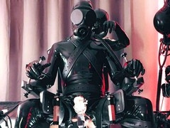 Rubber gimp bondage, latex rubber twinks, slave rubber bondage
