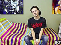 lean sweetie gets interviewed and then he playthings with his dick