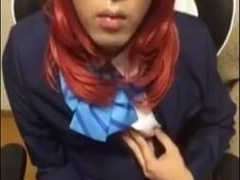 Chinese Crossdresser Milks Solo