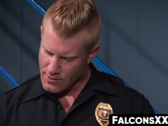 FalconsXXX.com - Muscle hunk prison guard enjoys raw anal action during work hours