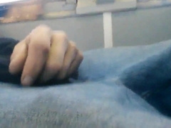 Str8 Big-Cock Hunk Strokes on the Bus 2