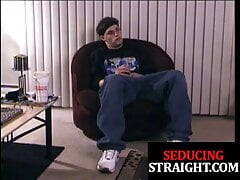 Straight twink sucked by DILF for cumshot after smoking