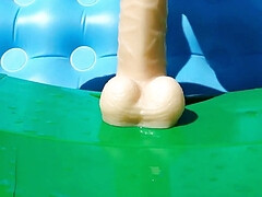 Riding on a monster cock