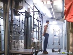 Naughty Hunk Enjoys Wanking Alone In His Workplace