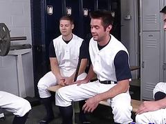 Baseball studs analfucking in lockerroom