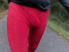 Freeballing in Red Pouch Pants PT 1