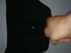 Cumming on black panties again