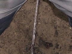 Cock out and pissing