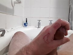 Daddy plays with his cock
