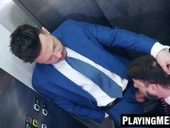PlayingMen.com - Manuel Reyes and John Brachalli strenuous elevator penetrating
