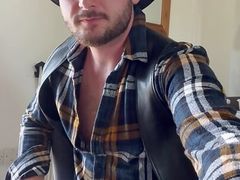 Leather Cowboy Wank & Play