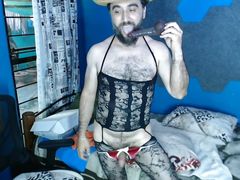 Passive gay in lingerie exhibited as a slut