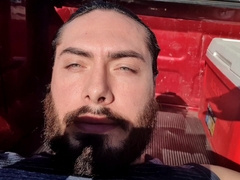 SELF FACIAL CUMSHOT on my camper, Fellating my own nads & manmeat