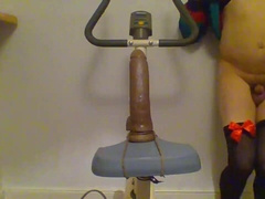 Sissy Rides Dildo on a Bike4r