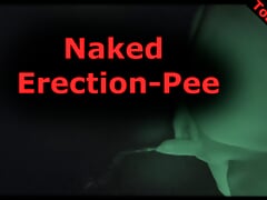 Peeing with erection while fapping during a nude walk in public at night. (008) Pissing Tobi00815