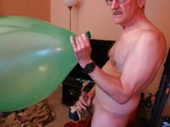 106) Big Green Balloon Pop and Cum!    Balloonbanger