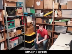 Tall Blonde In Shoplifter Straight Boy Barebacked By Older Horny Security Guard