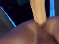 Tatted Twunk Rails Big 14inch Fake Penis and Jizzes