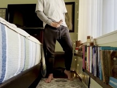 Showing boner, hardon, gay feet