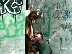 Funny parody porn wiht Isac used by his friend dressed in bear