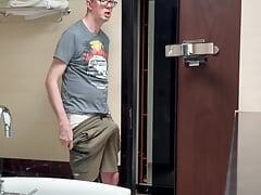 Wank and cum in bathroom