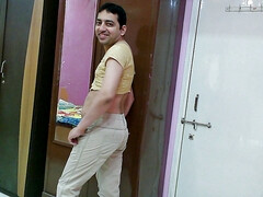 Cute sissy crossdresser femboy Sweet Lollipop in a top and pants.