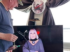Tina Smiles and Shows Tits and Pussy