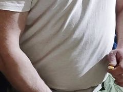 Caught during masturbation big cock Cumshot
