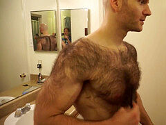 Hairiest boy shaves his whole torso and back!