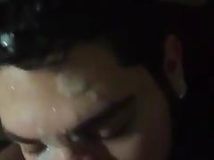 all over his face
