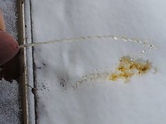 I pee twice in the snow