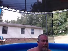 Naked pool dad